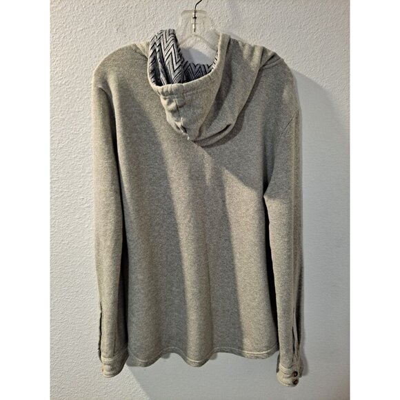 Beautiful Giant Men's Gray Long Sleeve Three Button Stylish Unique Hoodie Large - Picture 2 of 11